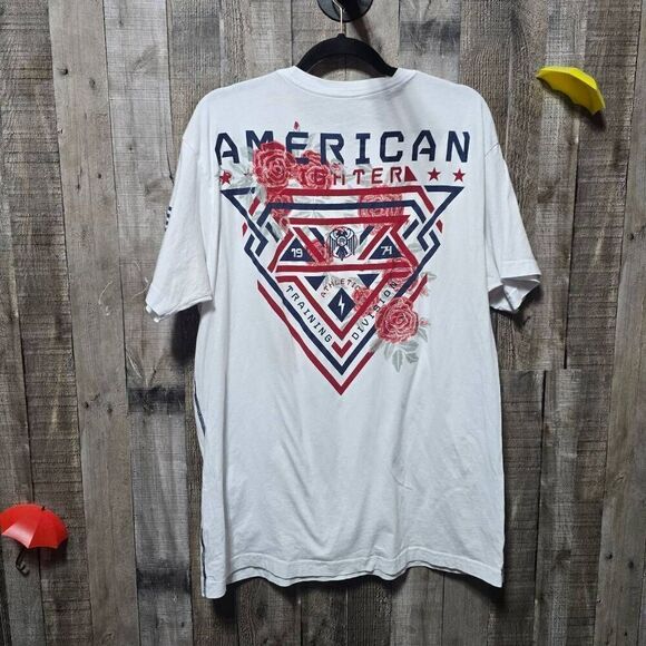 AMERICAN FIGHTER MAYVILLE Men's White Floral Graphic T-Shirt - Picture 5 of 7